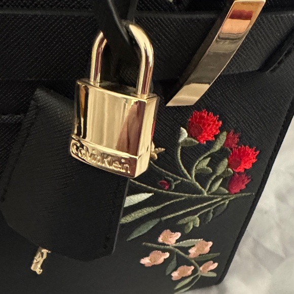 Calvin Klein Black Crossbody Bag with Floral Embroidery - Picture 6 of 6